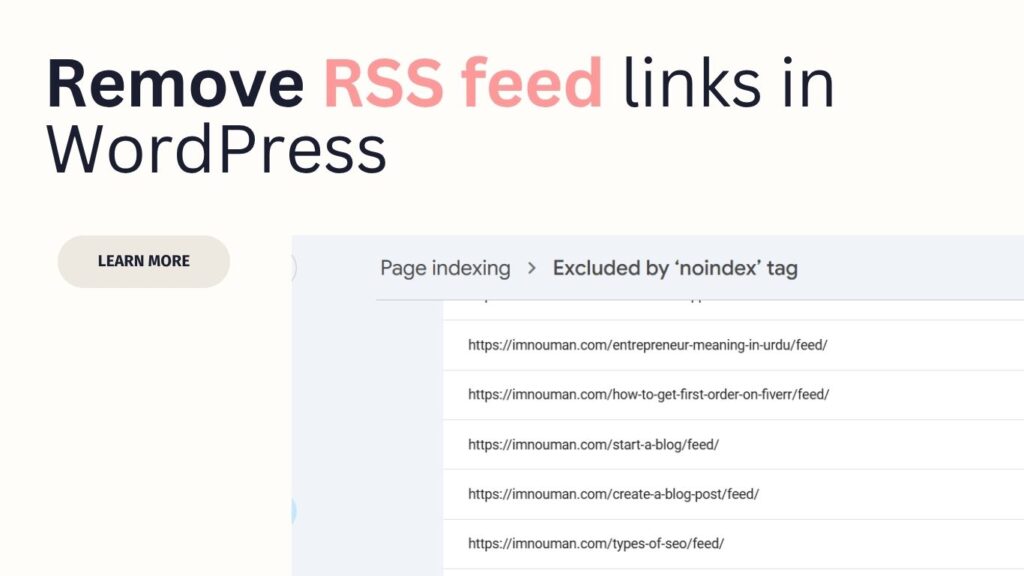 How to Remove RSS feed links in WordPress