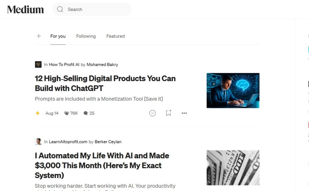 Medium Blogging Platform