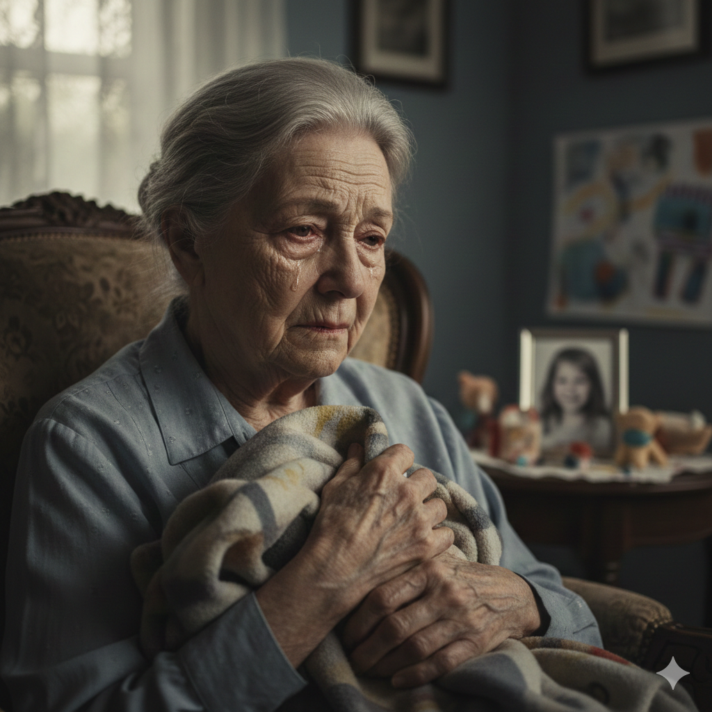 Old Women Sad face prompt